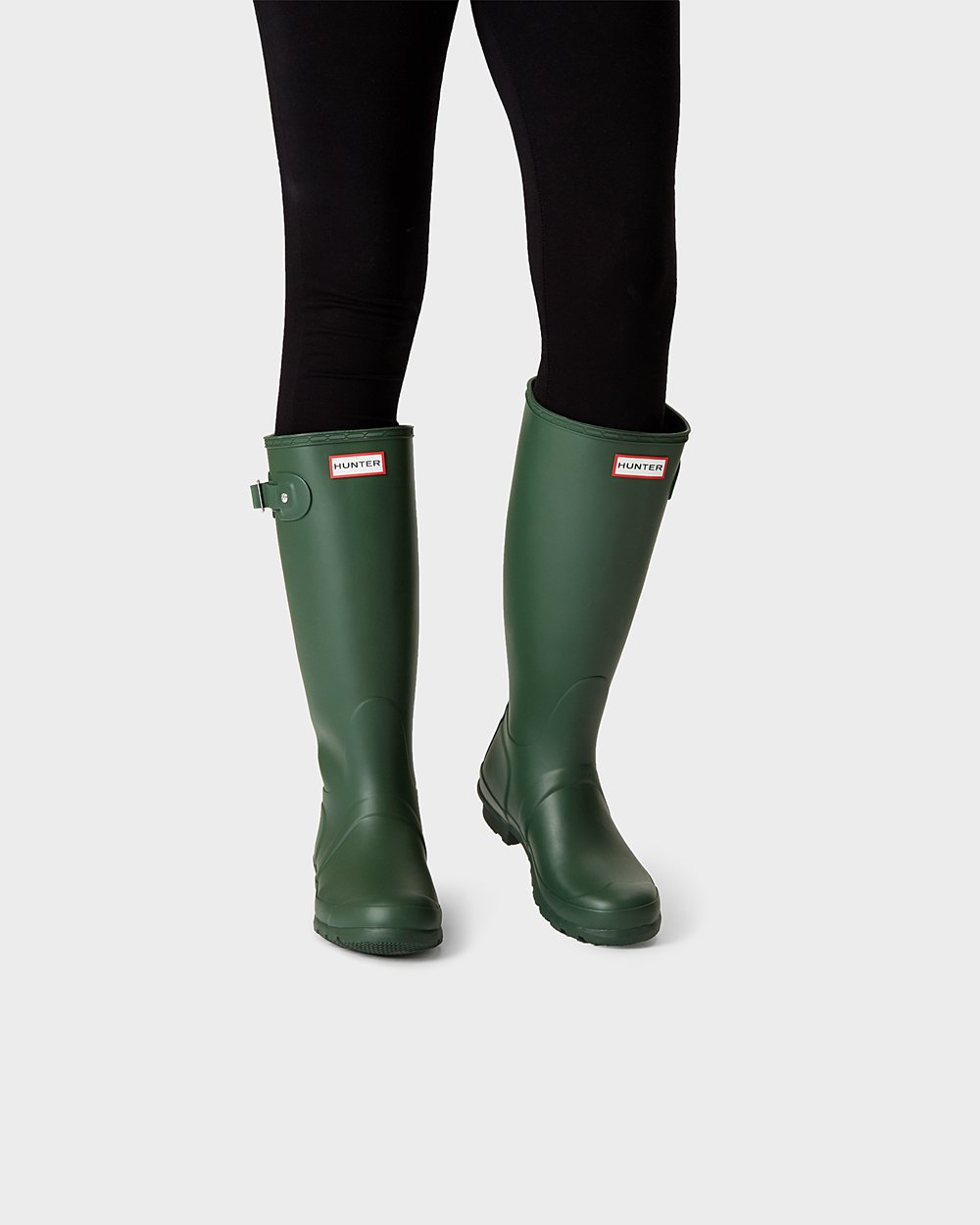 Womens Hunter Original - Tall Rain Boots Green - 8523-KHVLC